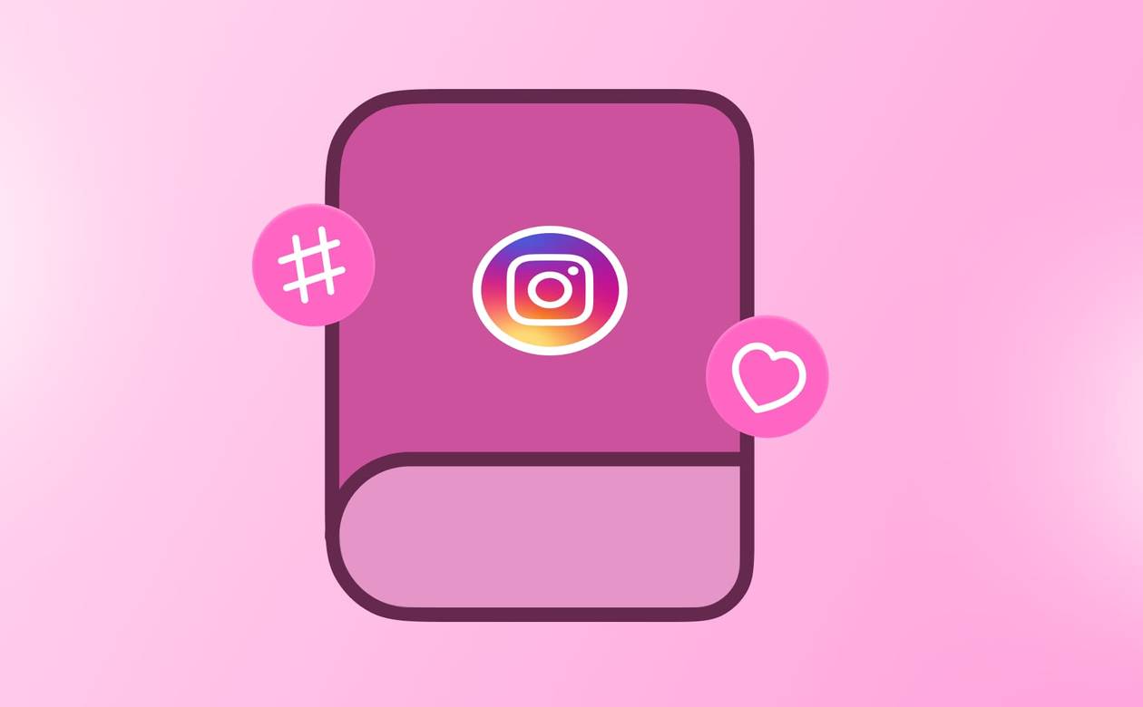 An illustration of a playbook with the Instagram logo on it.