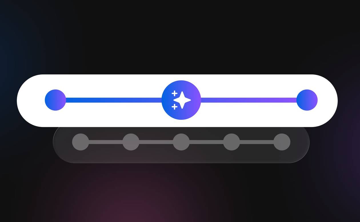 A visual diagram depicting a streamlined, automated workflow line with a glowing AI star node placed above a multi-step timeline.