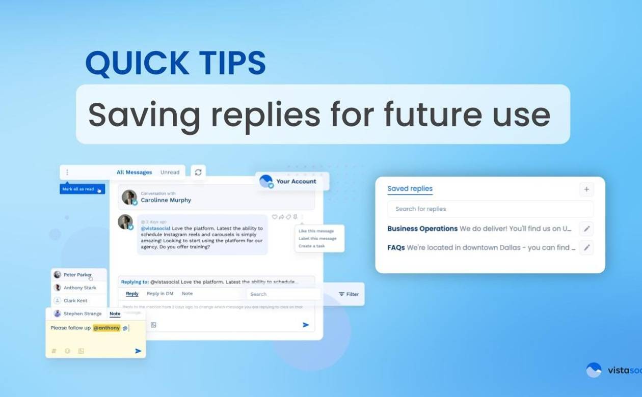 Saving replies in Vista Social so you can reuse them in the future