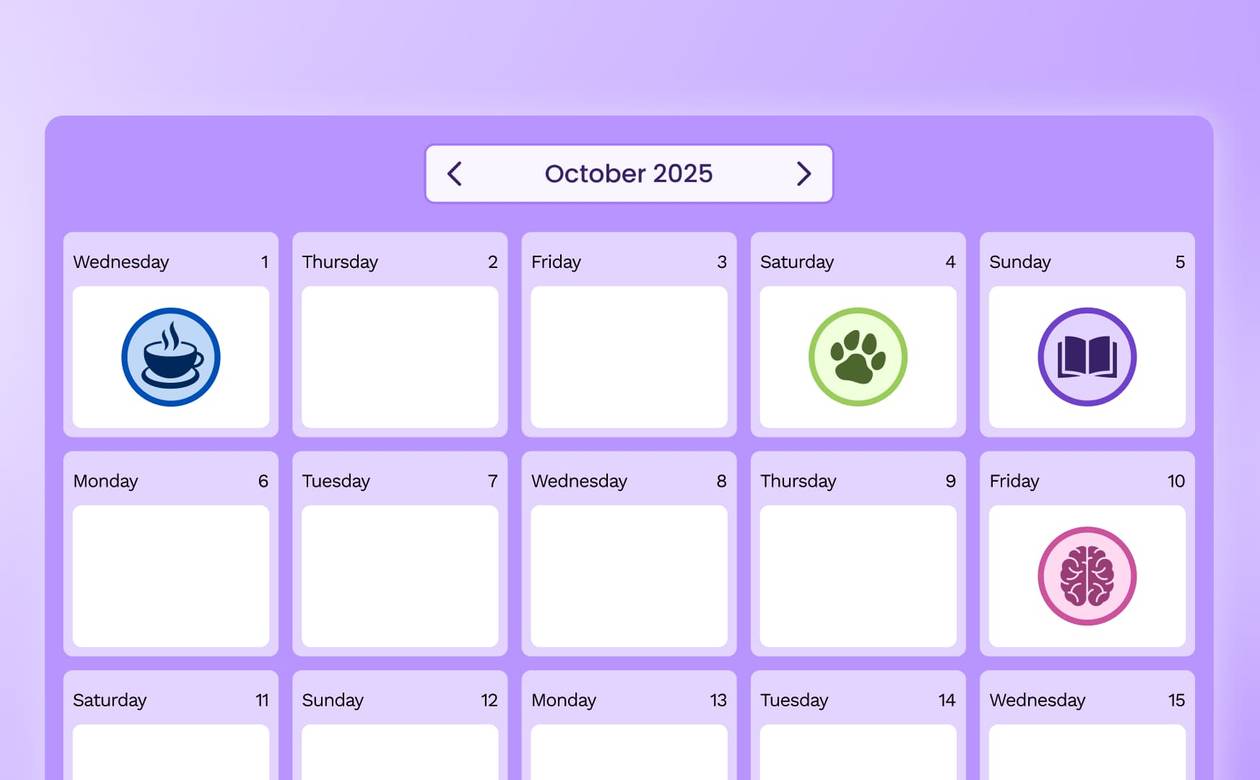 An illustration of an October calendar with social media holidays.