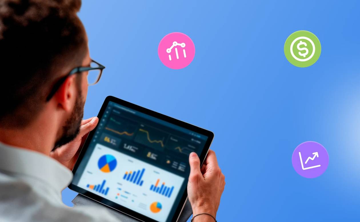 An illustration showcasing a client looking at a report.