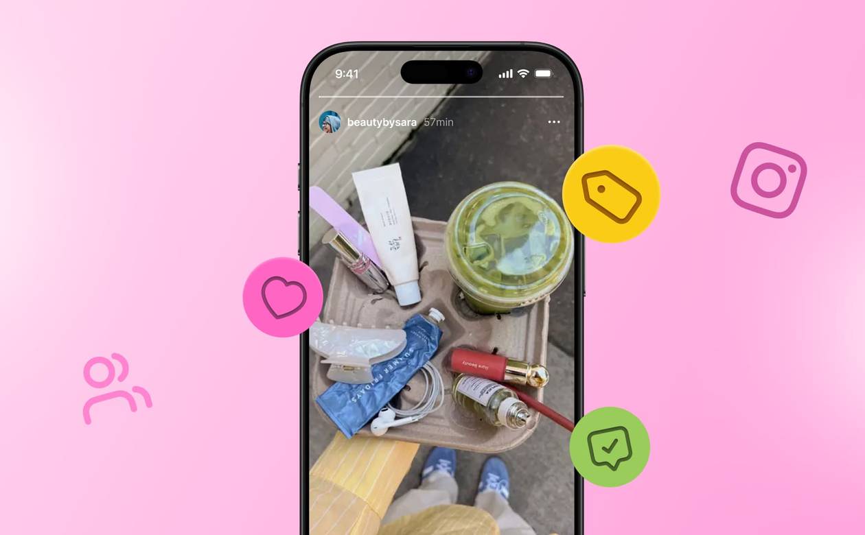 An illustration of an influencer post on Instagram.