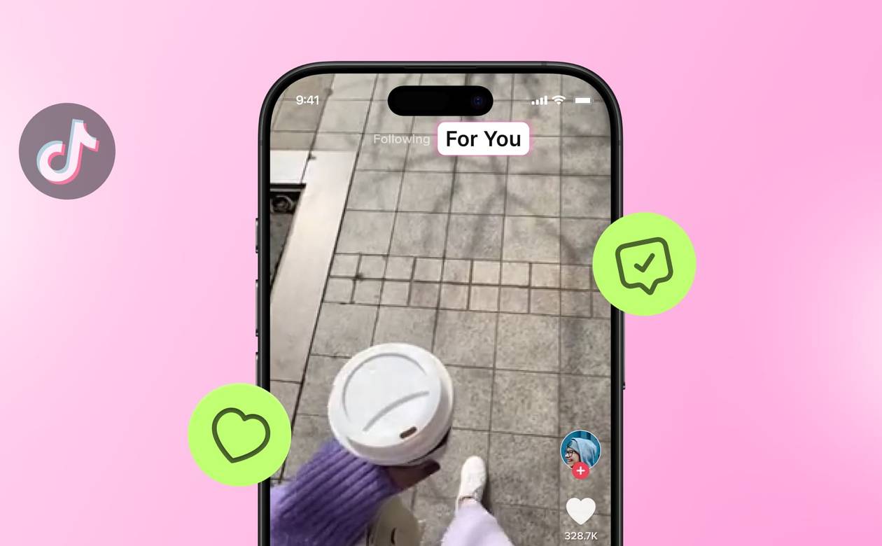 An illustration showcasing the TikTok For You Page (FYP) on a phone screen.