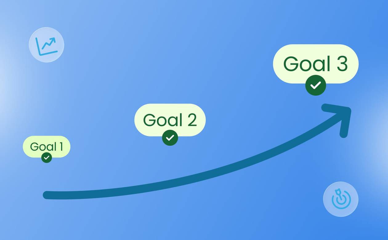 An illustration showcasing social media goals being reached.