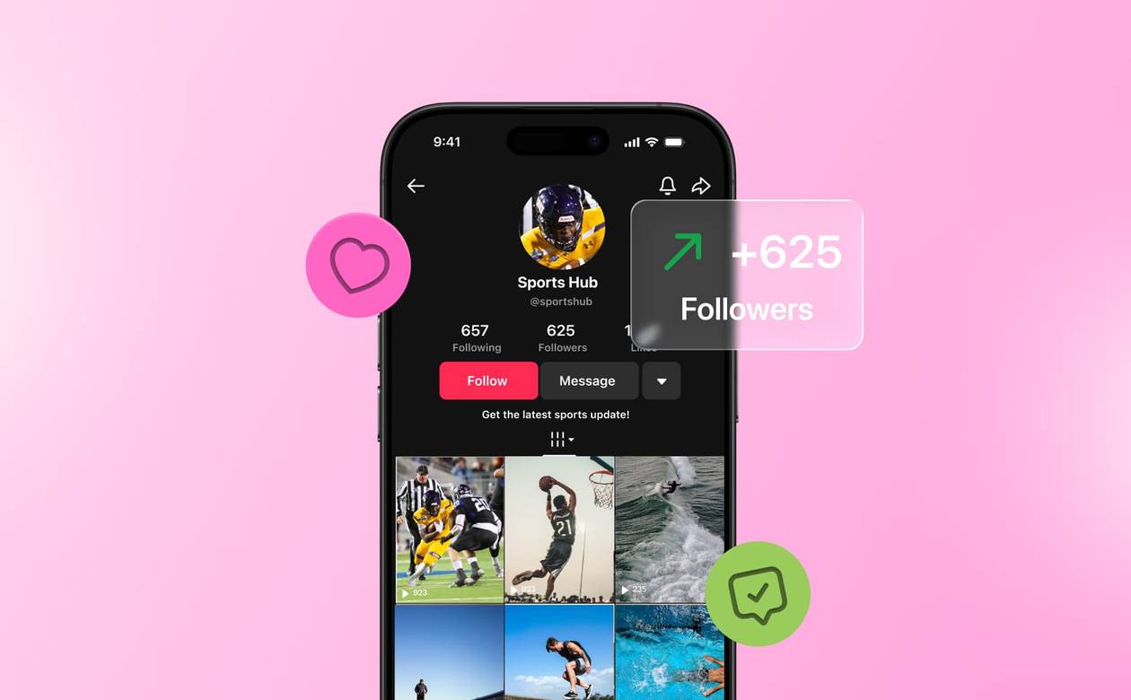 An illustration showcasing a TikTok profile with an increase in followers.