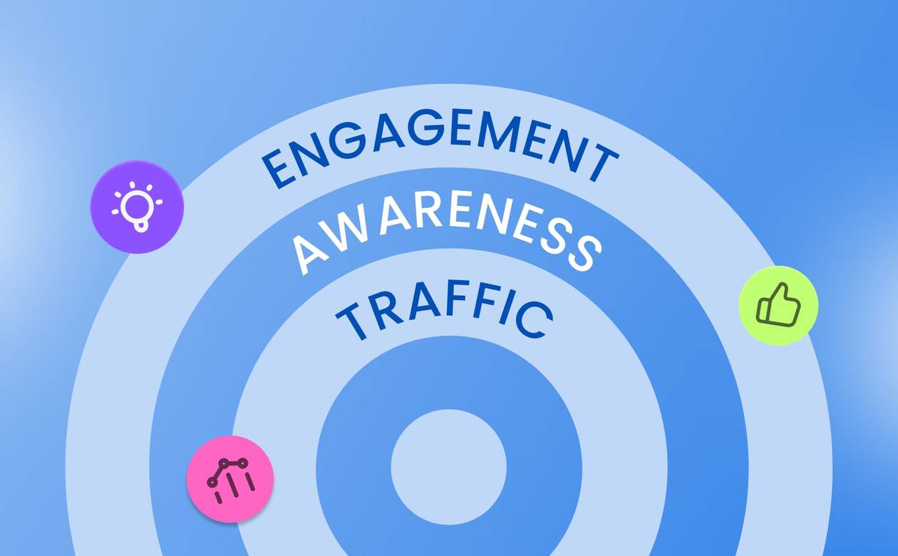An illustration showcasing different types of social media metrics.