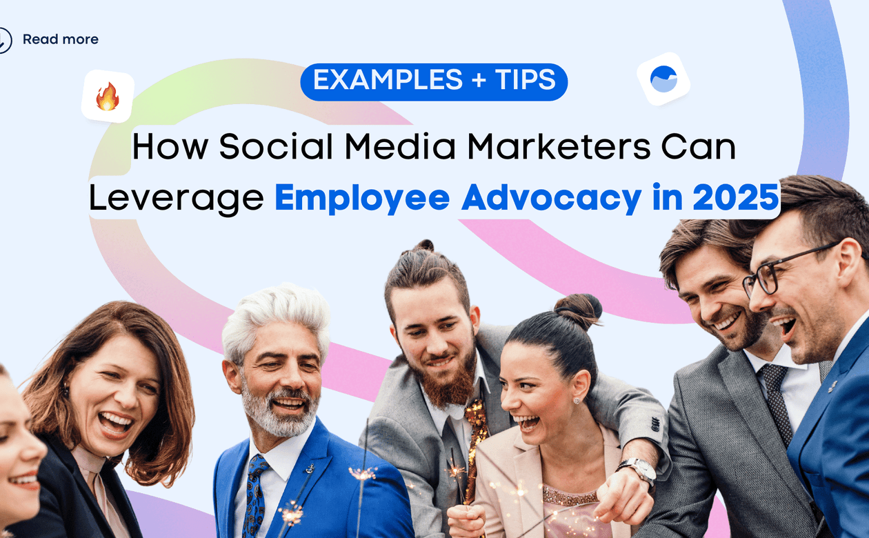 Employees sharing a positive moment to represent employee advocacy in 2025.