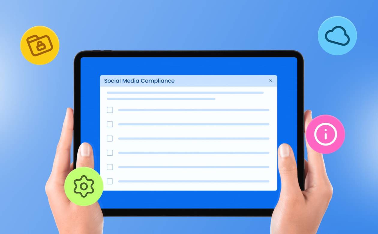 An illustration of a social media compliance checklist.