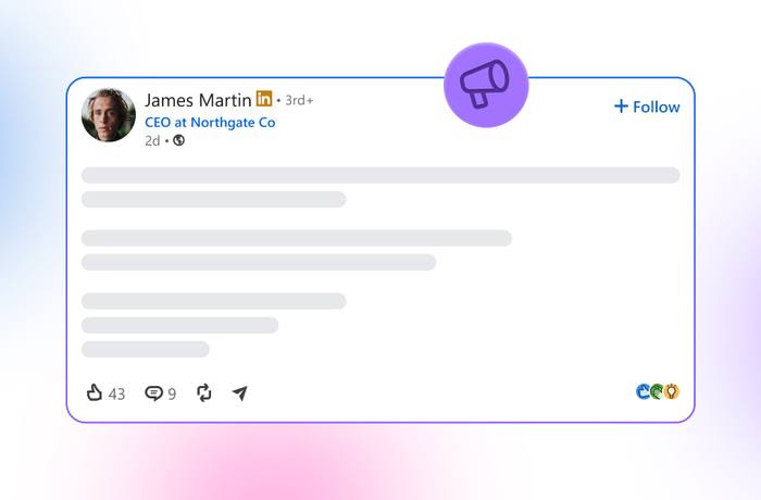An illustration showing a founder-led LinkedIn post as part of a marketing strategy.