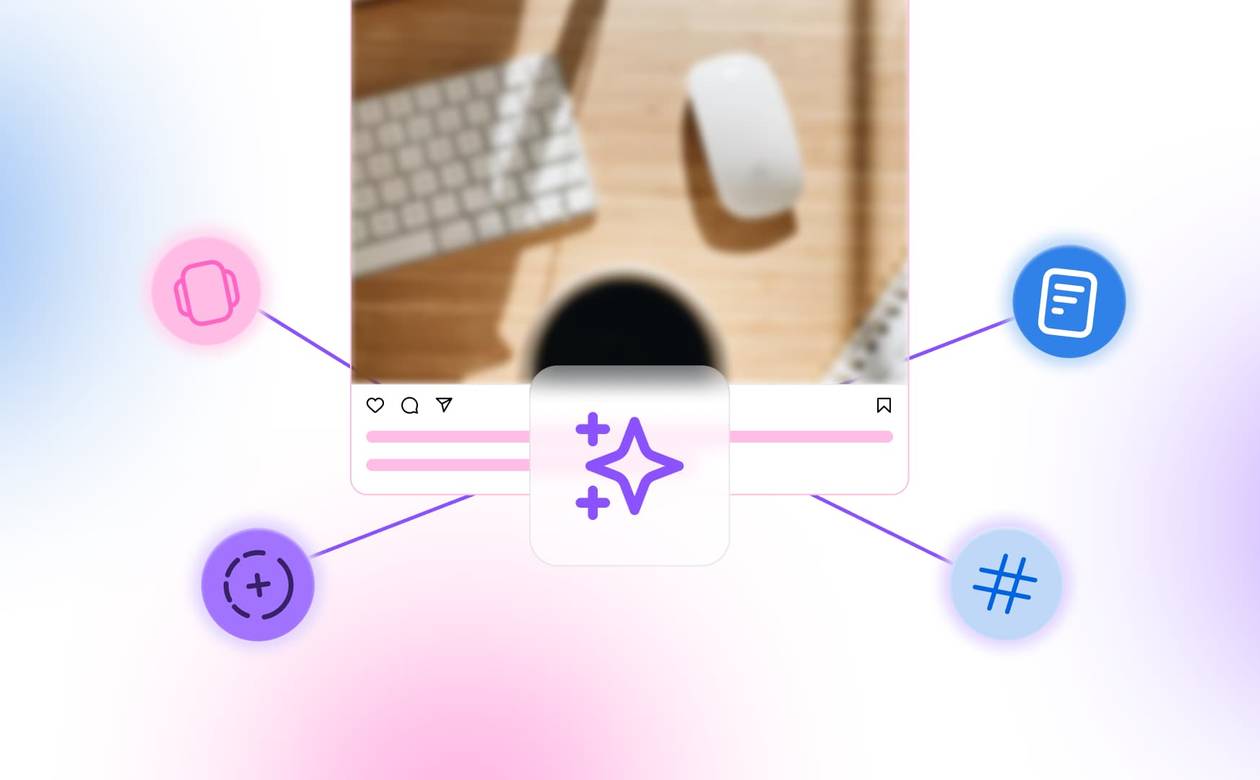 An illustration highlighting ways AI can be used for an Instagram post.