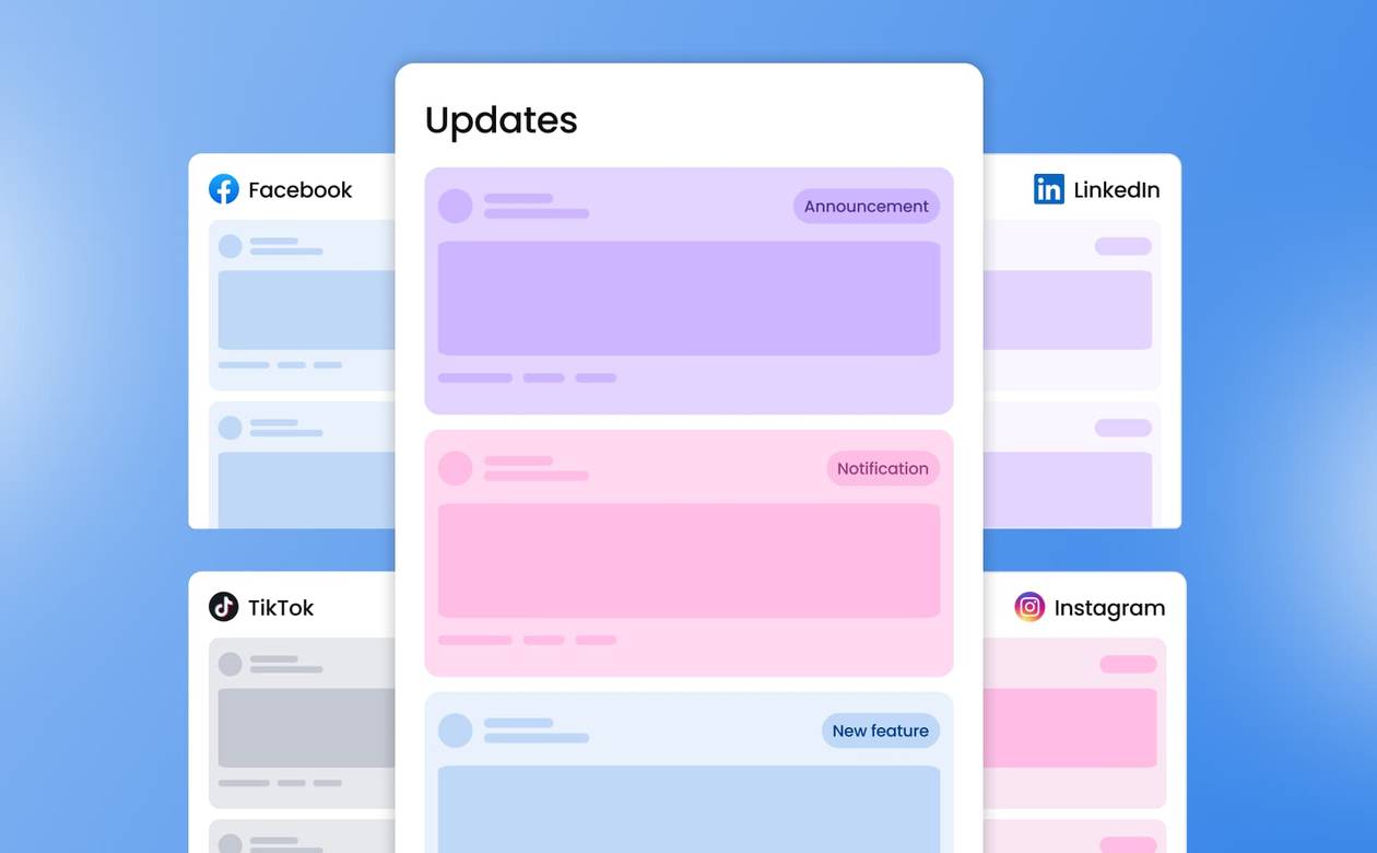 An illustration of a social media feed being updated.