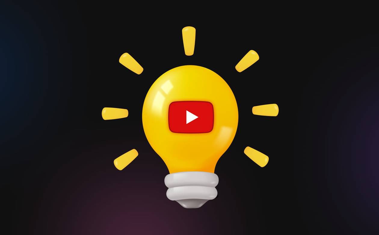 An illustration of a lightbulb with the YouTube icon on it.