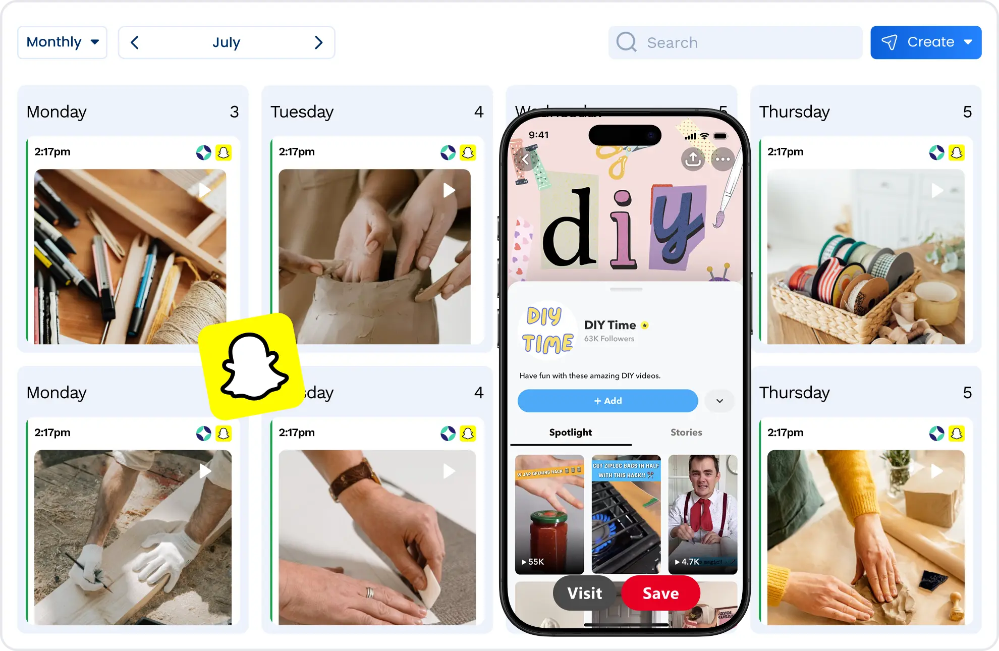 Snapchat management tools for business